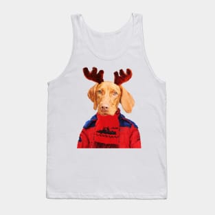 Funny Christmas Dog Portrait Tank Top